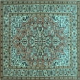 thumbnail image 1 of Ahgly Company Indoor Square Persian Light Blue Traditional Area Rugs, 5' Square, 1 of 4