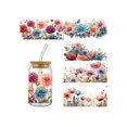 thumbnail image 1 of 5pcs/Set Beautiful Flowers UV DTF Transfer Sticker Libbey Glass Cups Diy Wrap Transfer Sticker For 16oz Glass Cup Waterproof Sticker Bottle Sticker Ad, 1 of 5