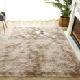 thumbnail image 4 of Lochas Soft Area Rugs Tie-dyed Print Shaggy Fluffy Carpets for Living Room Bedroom Nursery Kids Play Mat 4'x6', Camel, 4 of 7