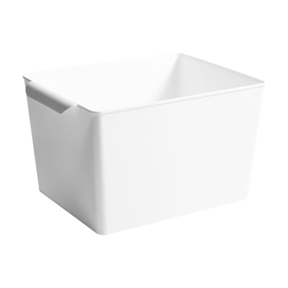COM1950s Stackable Plastic Storage Bins With Handles, White Storage Containers for Pantry, Closet, Kitchen and Bathroom Organization