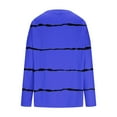 thumbnail image 5 of ClodeEU Women Striped Long Sleeve T Shirt,V Neck Blouse ,Loose Casual Tops Blue,Womens Plus XXXXXL, 5 of 6