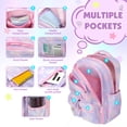 thumbnail image 3 of DAKIMOE School Backpack Book Bags Primary Middle School Bags for Kids Girls Teens Back to School Large Bookbags with Multi Pocket for 7-14 Years Purple, 3 of 6
