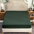 thumbnail image 5 of PURE ERA 100% Cotton Fitted Sheet ONLY- Deep Pocket Up to 15" to 20" , Ultra Soft Bottom Sheet Forest Green Queen Size, 5 of 7