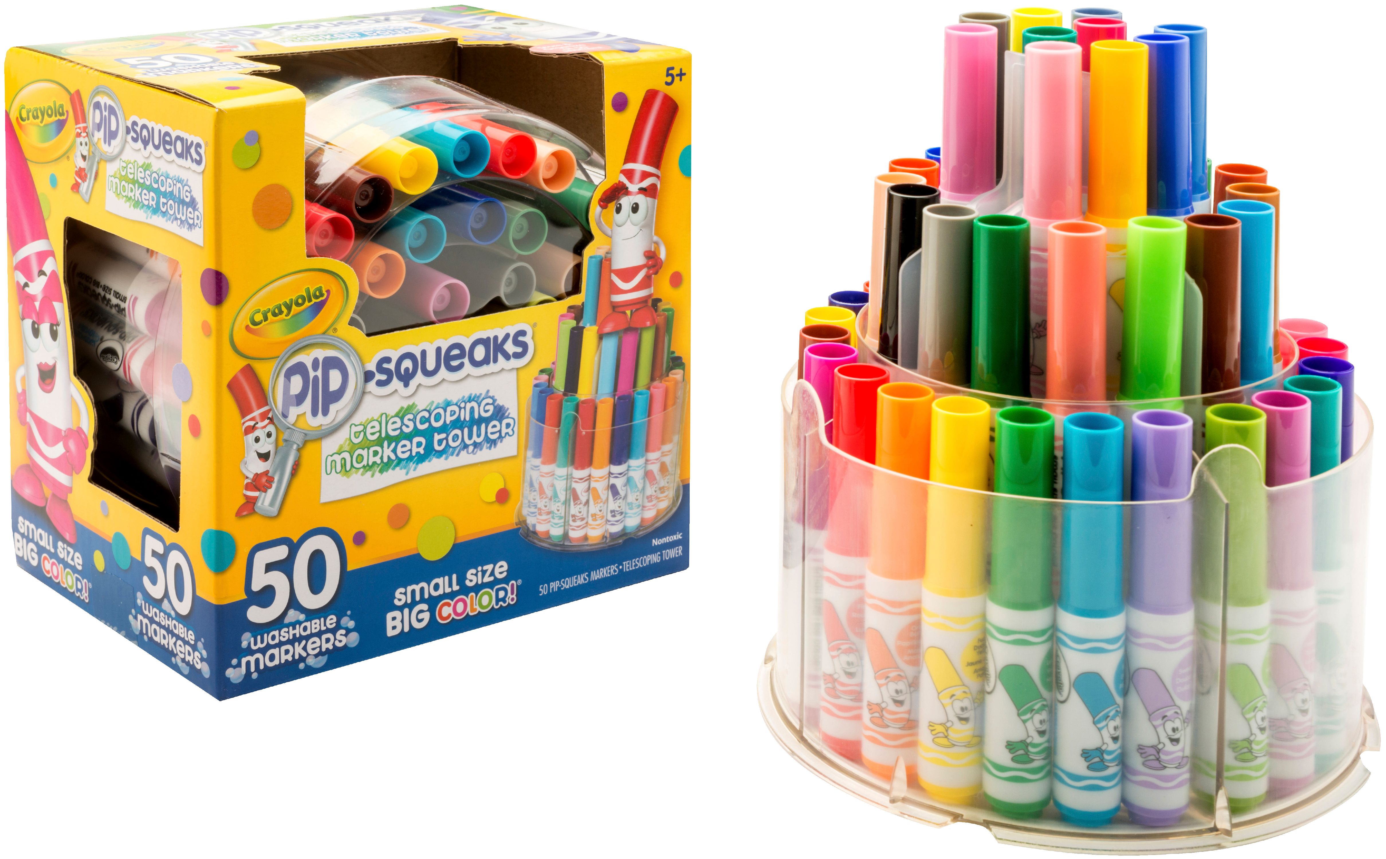 Crayola Pip Squeaks Marker Tower, Assorted Colors, 50 Washable Markers, Toys for Kids - image 3 of 6