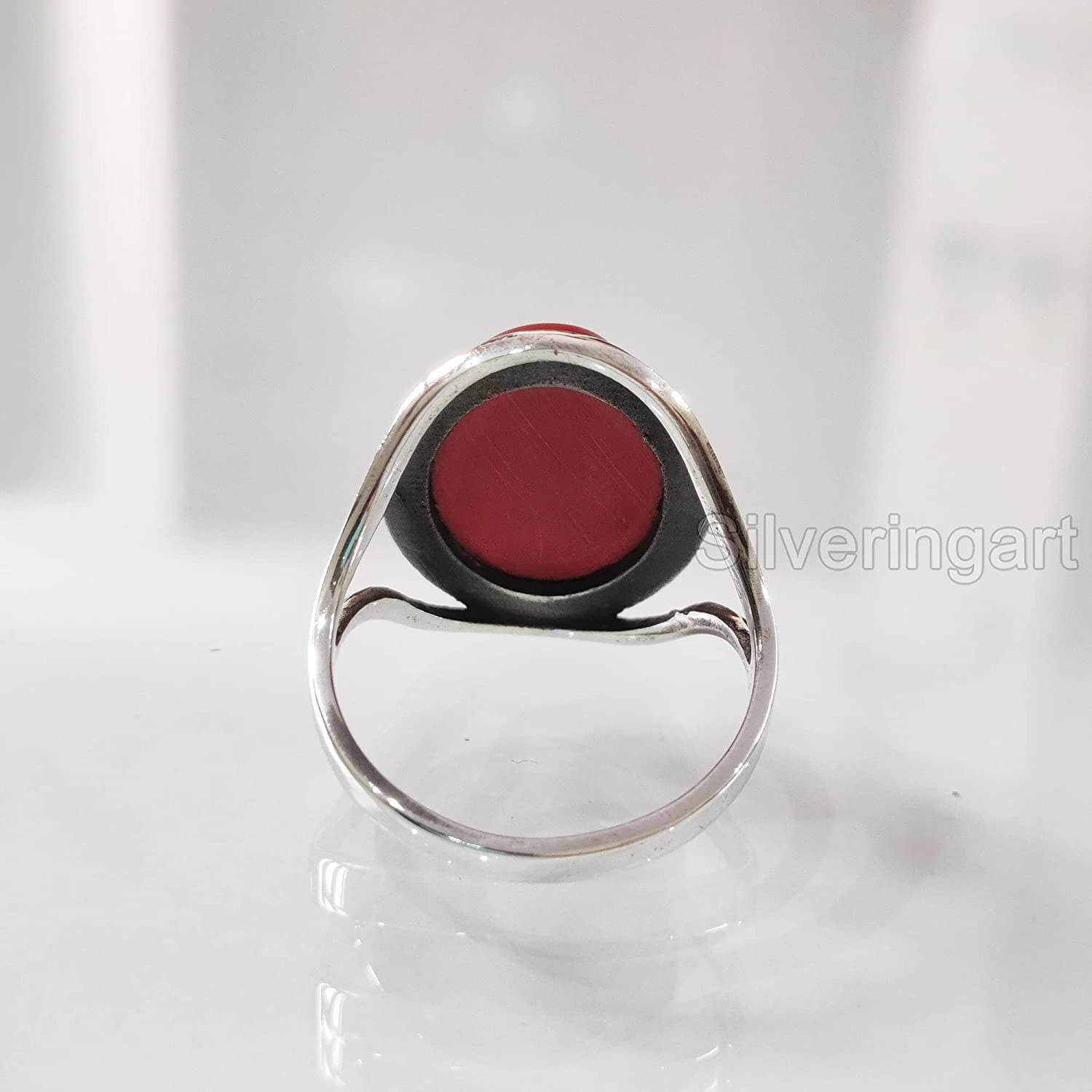 Simple Oval Natural Gemstone Ring – Super Silver