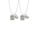 thumbnail image 2 of Delight Jewelry Silvertone Pebble Border Initial - N Mother & Daughter Heart Necklaces (Set of 2), 19"+2", 2 of 4