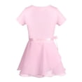 thumbnail image 2 of Kaerm Girls Dance Dress Short Sleeves Ballet Dancing Gymnastics Leotard with Chiffon Tied Skirt Outfit Pink 10-12, 2 of 7