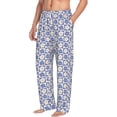 thumbnail image 2 of Uemuo Plaid Flowers Pattern Men's Wide Leg Palazzo Lounge Pants with Pockets Light Weight Loose Comfy Casual Pajama Pants-XX-Large, 2 of 9