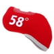 thumbnail image 1 of Funda protectora para cabeza de putter de hierro de lujo para palos de golf deportivos, de 48 degree a 60 degree 58 grados rojo, 1 of 7