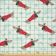 thumbnail image 2 of Ambesonne Dachshund Fabric by the Yard Microfiber, Merry Christmas and Dog, 5 Yards, Warm Taupe Dark Pink, 2 of 2