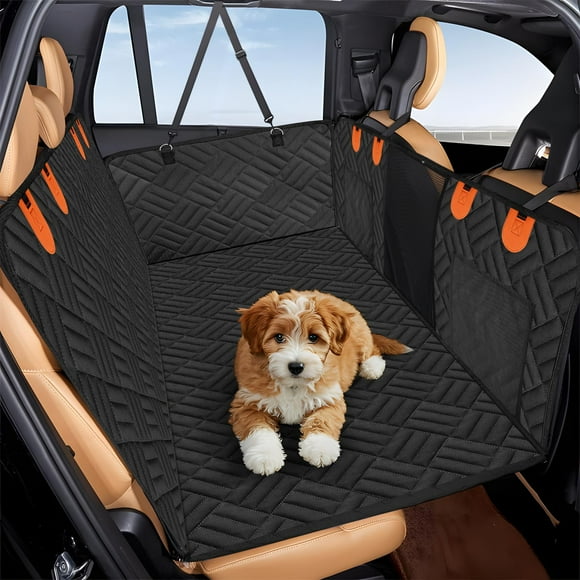 JEAWIWI Dog Car Seat Cover for Back Seat, Waterproof Nonslip Dog Hammock for Car with Side Flaps, 600D Heavy Duty Back Seat Extender for Dogs Fits Most Cars Trucks and SUVs