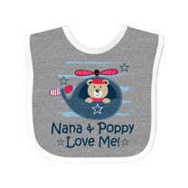 Inktastic Nana and Poppy Love Me Boys Baby Bib