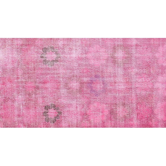 Ahgly Company Indoor Rectangle Contemporary Neon Hot Pink Persian Area Rugs, 2' x 3'