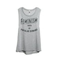 thumbnail image 1 of Thread Tank Feminism Popular Demand Women's Sleeveless Muscle Tank Top Sport Grey X-Large, 1 of 4