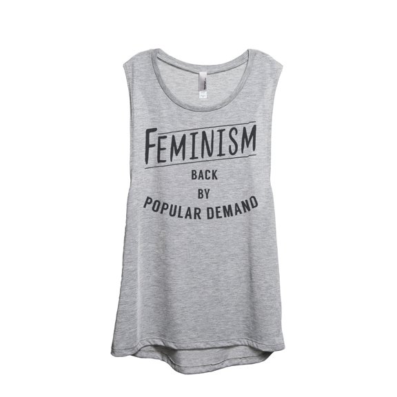 Thread Tank Feminism Popular Demand Women's Sleeveless Muscle Tank Top Sport Grey Small