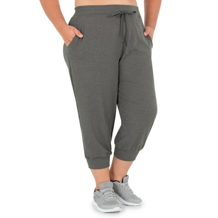 Athletic Works Women's Plus Size French Terry Capri Jogger