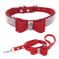 thumbnail image 1 of Collar de perro con pajarita, collar suave deslumbrante, cristal de gema de diamantes de imitación, adecuado para perros MFZFUKR CPB-US-YY106-1, 1 of 5