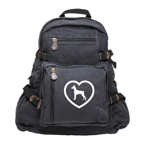 Grab A Smile Doberman Heavyweight Canvas Backpack Bag