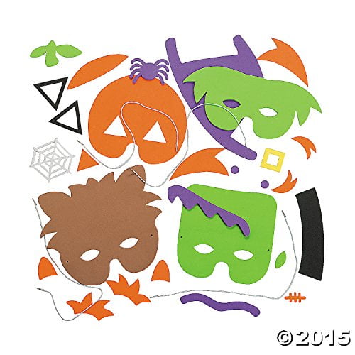 Foam Halloween Mask Craft - Craft Kits - 12 Pieces - Walmart.com ...