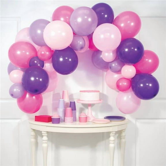 Creative Converting 360442 6 ft. Pink & Purple Balloon Party Garland Kit