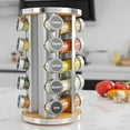 thumbnail image 5 of Revolving Spice Rack Set with 20 Spice Jars, Kitchen Spice Tower Organizer for Countertop or Cabinet -- Carousel Storage Includes 386 Spice Labels -- Desktop Rotating Seasoning Organizer, 5 of 5