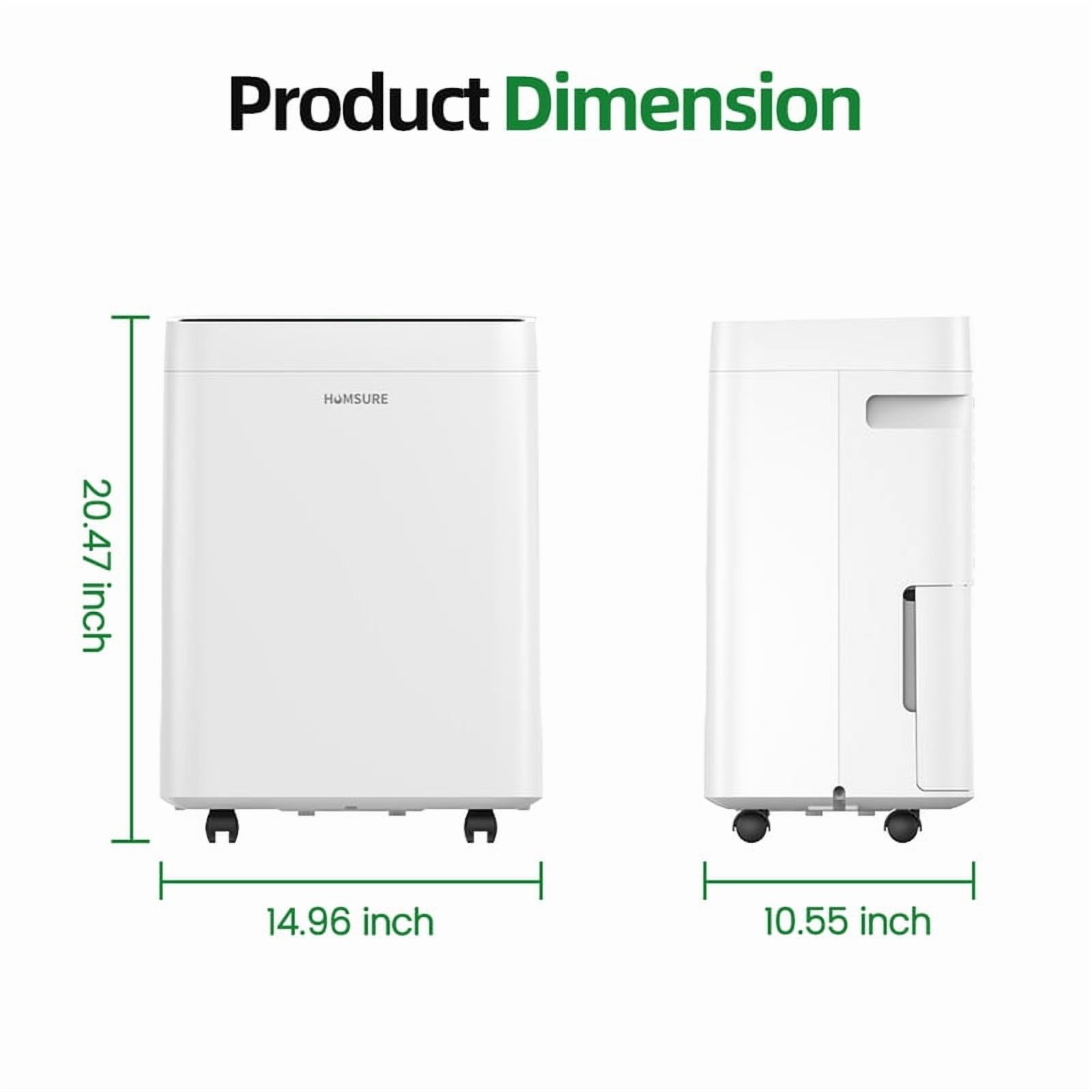 Edendirect 53 pt.4,500 Sq.Ft. White Dehumidify Efficiently Dehumidifier,with Drain Hose,Bucket,Auto Defrost,Low Noise