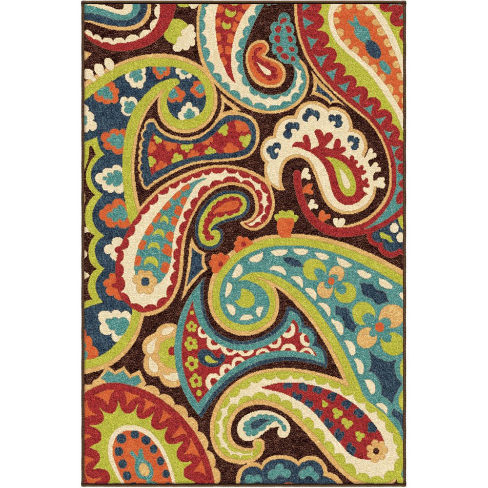 Orian Veranda Area Rug 2305 Indoor/Outdoor Multi Paisley Petals Floor