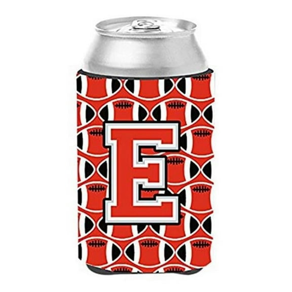 Letter E Football Scarlet & Grey Can or Bottle Hugger