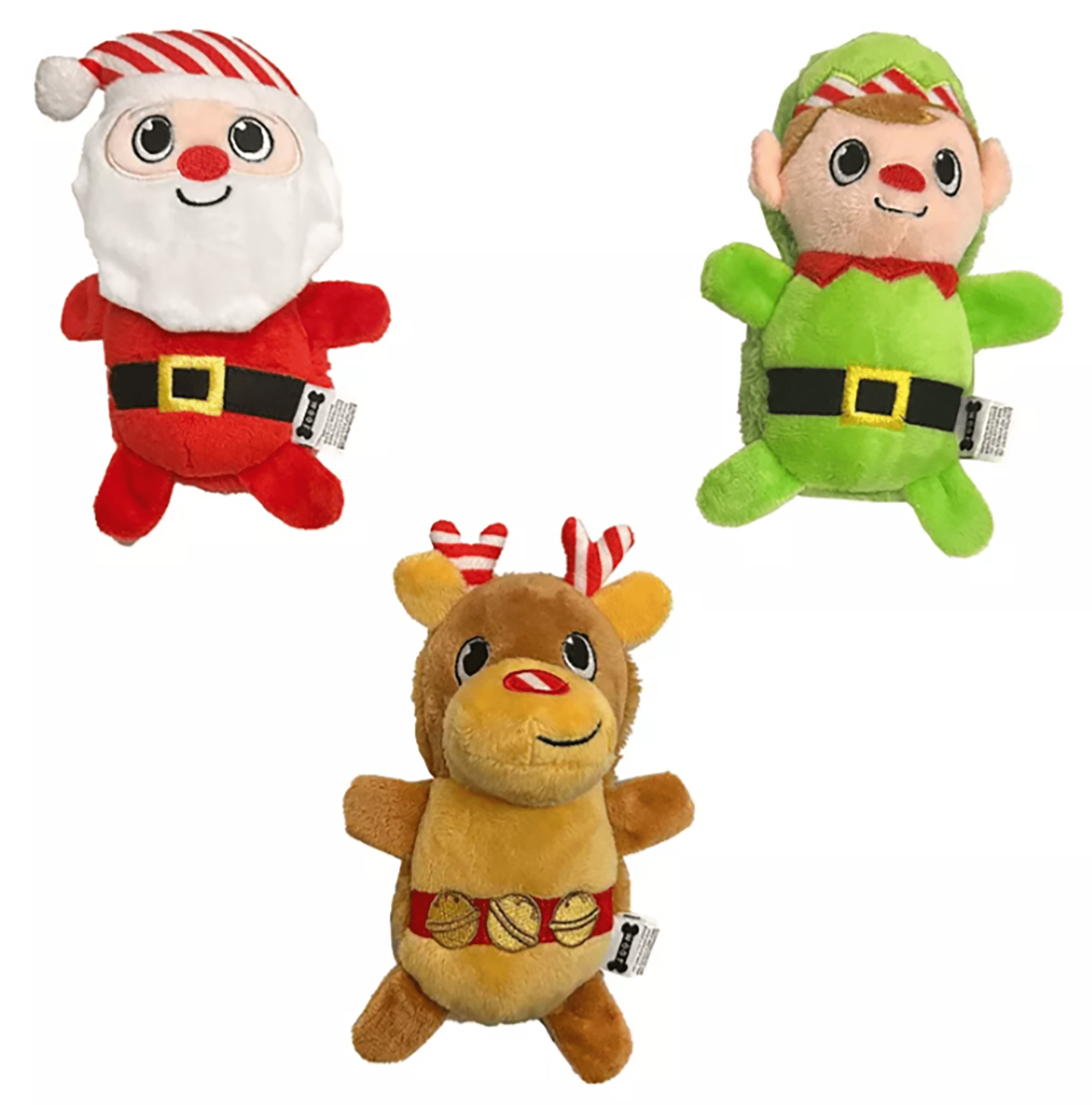 Woof Santa, Reindeer & Elf Dog Toys 3-piece Christmas Gift Set