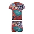thumbnail image 5 of Looney Tunes Cartoons Boys Two Piece Rash Guard Swimsuits Kids Short Sleeve Swimwear Sets Bathing Suit, 5 of 7