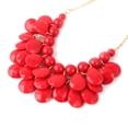 thumbnail image 3 of Women Plastic Bead Metal Beach Style Drop Neck Decor Necklace Earring Set Red, 3 of 3
