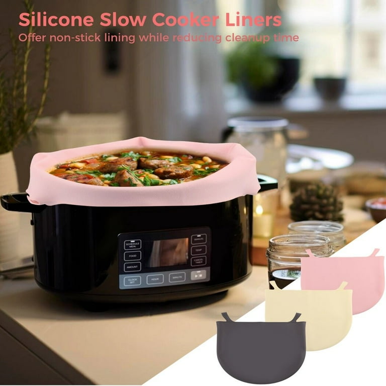Slow Cooker Liners 3 Packs 6QT Leak Proof Silicone Slow Cooker Linings for 6 8QT Crockpot 464 Heat Resistant Food Safe Silicone Crockpot Liners with 2 Cleaning Sponges Walmart