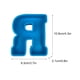 thumbnail image 3 of Molde de letras del alfabeto | Molde para hornear inglés en 3D para pasteles, velas, jabón, arte de resina | Silicona flexible reutilizable | Interior antiadherente liso | Letra única | Azul, 3 of 3