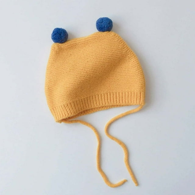 Toddler Hat Winter Ohufall Baby Ear Protection Hat Knitted And Warm For Fall And Winter Solid Color Hat For Young Babies