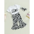 thumbnail image 3 of Bagilaanoe 3pcs Newborn Baby Girl Long Pants Set Letter Print Long Sleeve Romper Tops + Trousers + Headband 6M 12M 18M 24M Infant Casual Outfits, 3 of 9