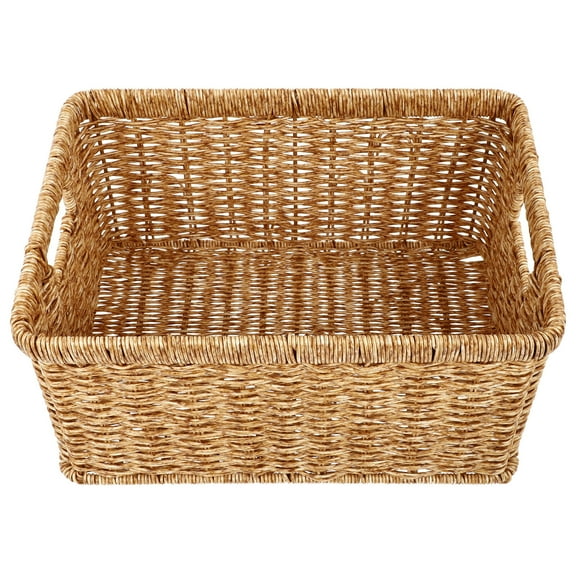Hamper Tray Rattan Storage Basket Rattan Basket Newborn Baby 34X24X17CM Brown