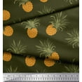 thumbnail image 2 of Soimoi Green Poly Georgette Fabric Pine Fruits Decor Fabric Printed Yard 52 Inch Wide, 2 of 3