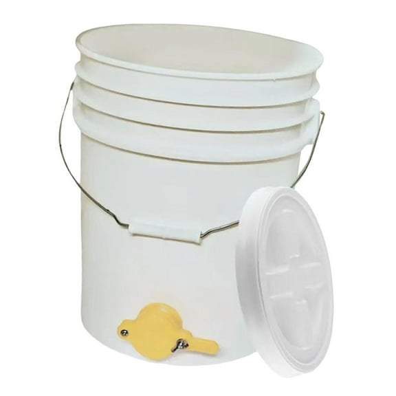 TISHITA Honey Bucket with Gate Pail Multifunction Dispenser Farm Extractor Equipment White