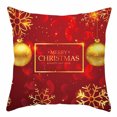thumbnail image 1 of Fiudx Funda de Almohada Navideña, Funda de Cojín de Lino, Suave Terciopelo Color Melocotón, Acogedora Decoración para El Hogar, Versátil para Sofá, Coche, Oficina, Regalo Navideño, Tamaño 45 X 45 Cm, 1 of 2