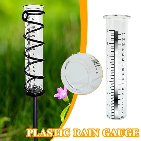 HAVELOR Plastic Rain Gauge, 7-Inch Capacity with Dual Scale, Accurate Rainfall Measurement for Garden and Yard Monitoring(transparent,one-size)