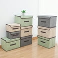 thumbnail image 3 of SPRING PARK Solid Color Non-woven Covered Foldable Clothes Underwear Ties Socks Storage Box, 3 of 7