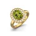 thumbnail image 2 of 925 Sterling Silver Gold Vermeil 6mm Round Peridot Solitaire Women Valentines Day Gifts Ring, 2 of 4