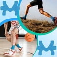 thumbnail image 4 of Lsupdaol 8 Pcs Precut Kinesiology Tape for Ankle Cotton Breathable Elastic Athletic Tape Pain Relief Minimize Ankle Sprain Provides Support and Stability for Ligament and Muscle Marathon Use(Blue), 4 of 11