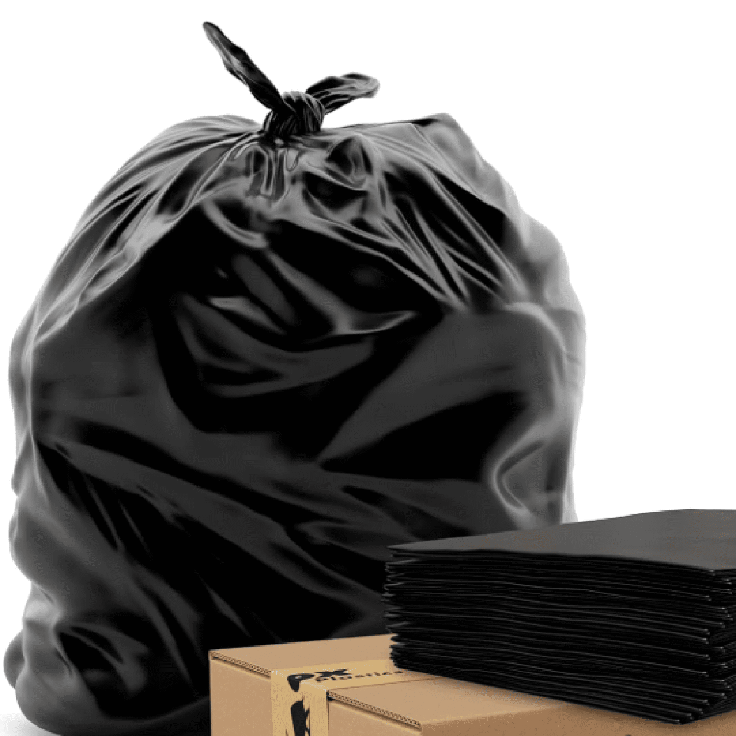 Black Trash Bags - Heavy Duty Garbage Bags, Extra Thick Unscented Large Trash Can Liners for Home, Outdoor, and Commercial Use - 39 Gallon, 100 Count