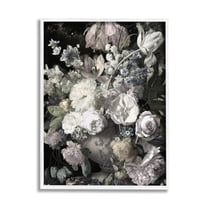 Stupell Industries Classical Busy Flower Bouquet Arrangement Vintage Ornate Vase, 11 x 14, Design by Angela McQueen