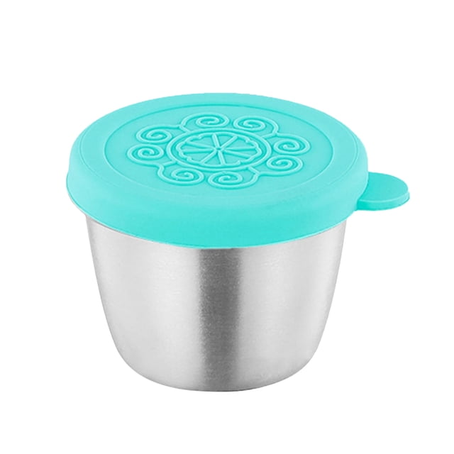 Tasse en Acier Inoxydable avec Couvercle, Bol à Trempette Portable d'Extérieur de Qualité 304 pour Sauces et Condiments
