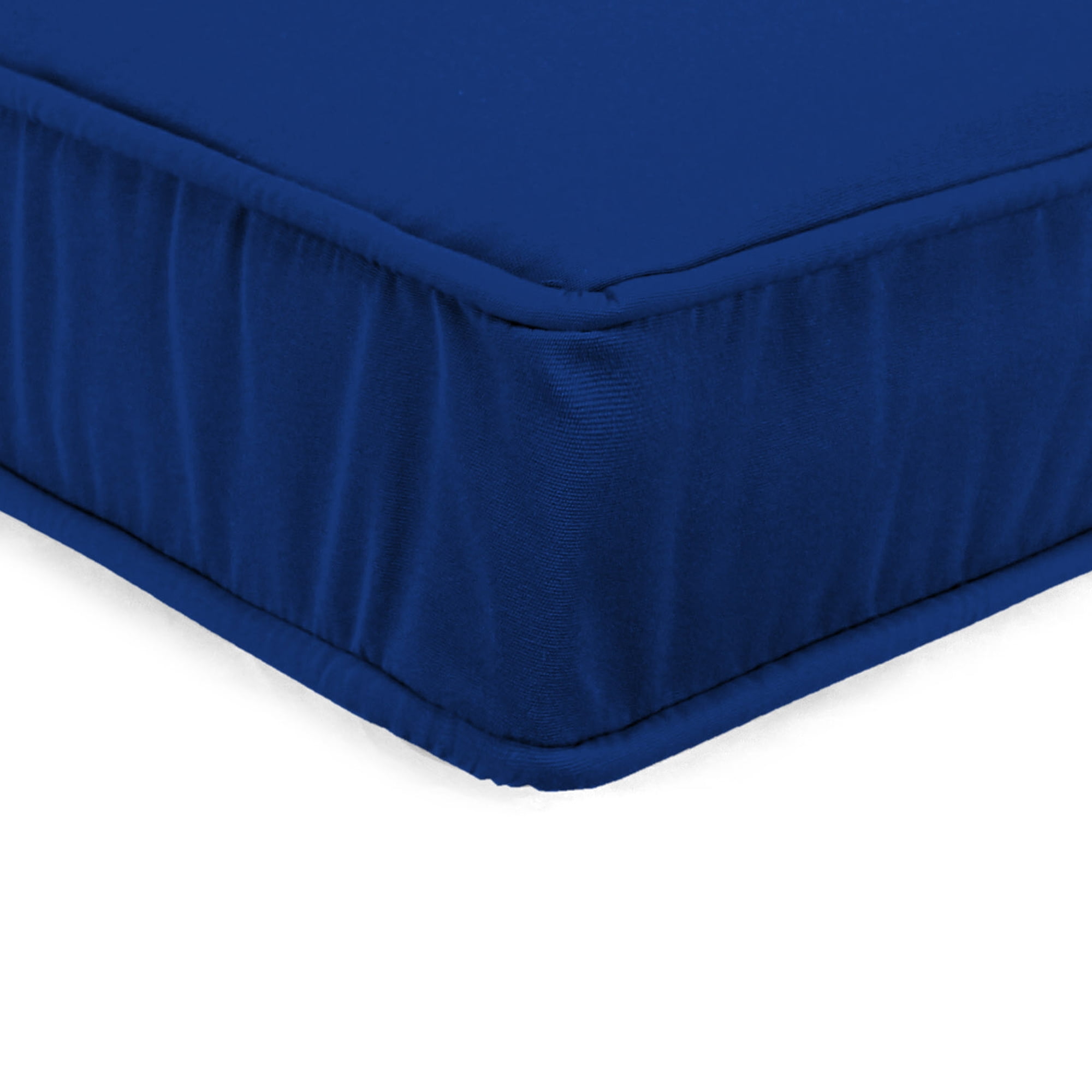 Jordan Manufacturing 22.5" x 22.5" Canvas Cobalt Blue Solid Square Outdoor Deep Seat Cushion with Ties and Welt