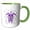 Green/White, variant on 3drose, Glamorous Underwater Turtle in Shades of Purple, 15oz Mug