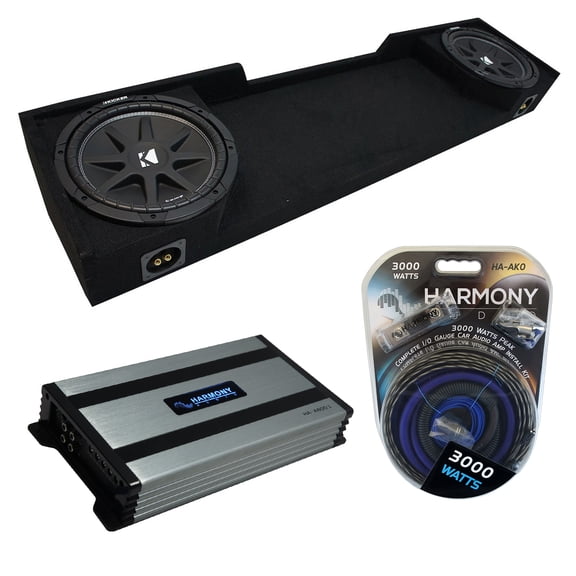 88-98 GMC Sierra Ext Cab Truck Kicker Comp C12 Dual 12 Sub Box & HA-A800.1 Amp