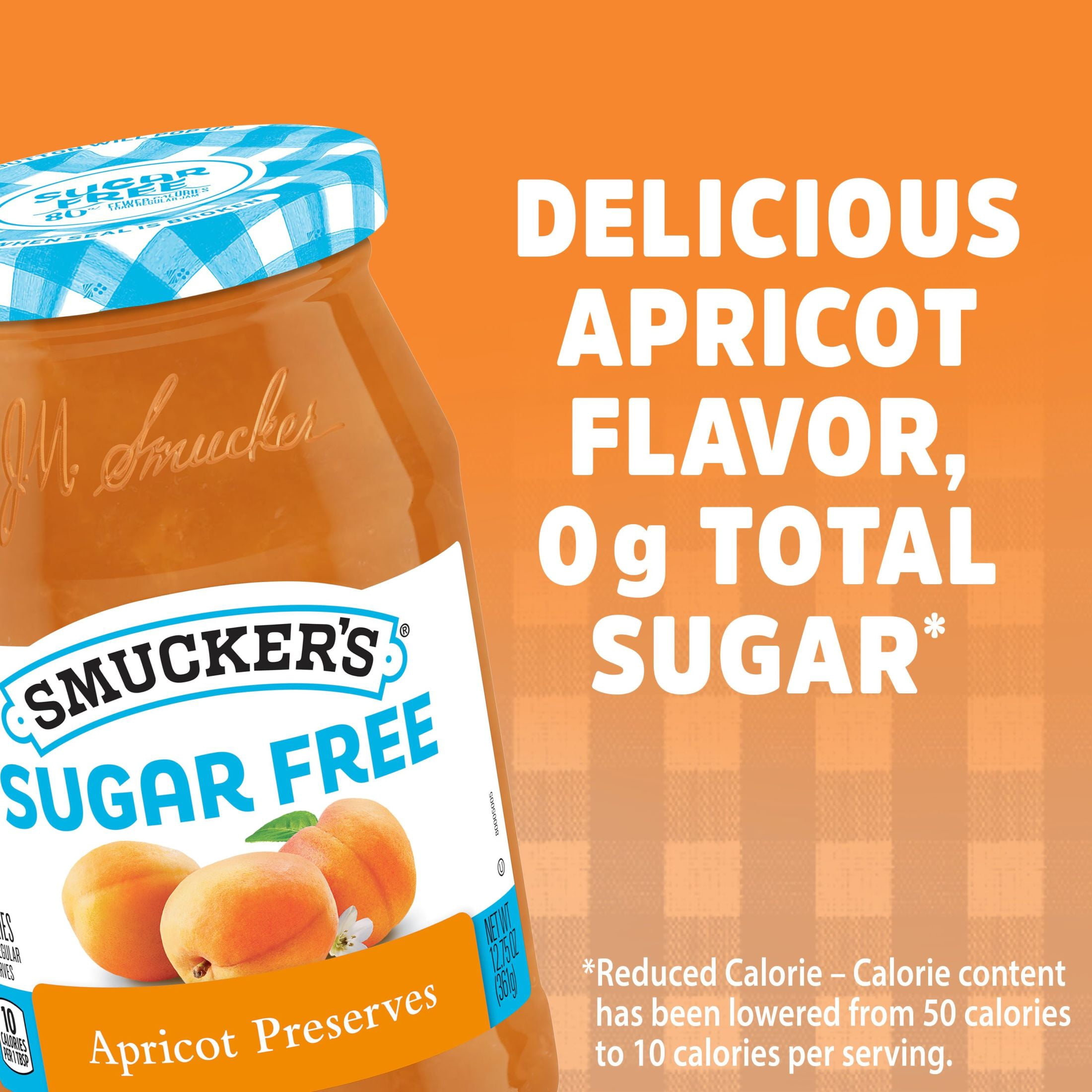 (4 pack) Smucker's Sugar Free Apricot Preserves, 12.75 oz